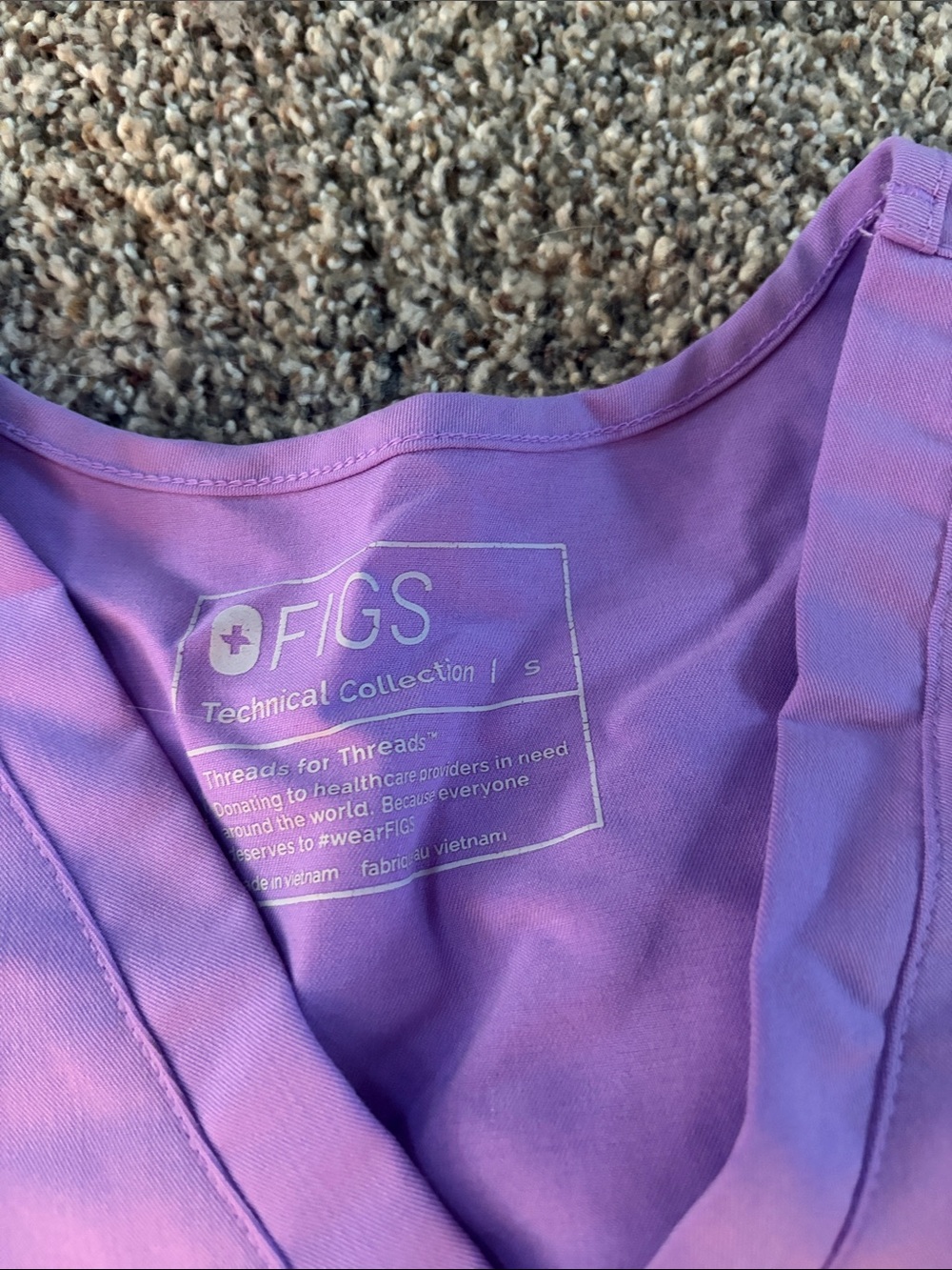 Figs Lavender V-Neck Women's Scrub Top